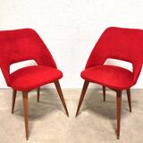 Pair of "fluffy" barrel chairs