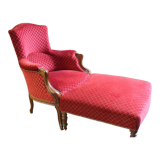Armchair and footrest napoleon III