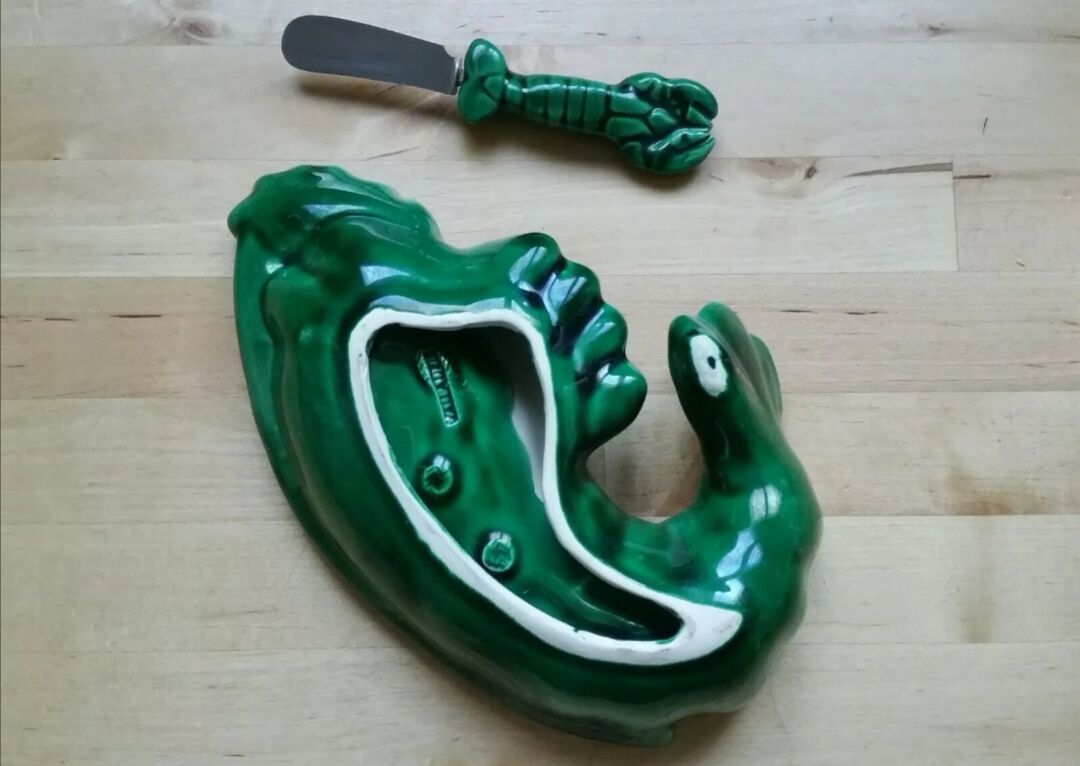Vintage shrimp butter  dish