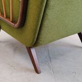 Vintage Lounger Chair in Grass Green, 1950s