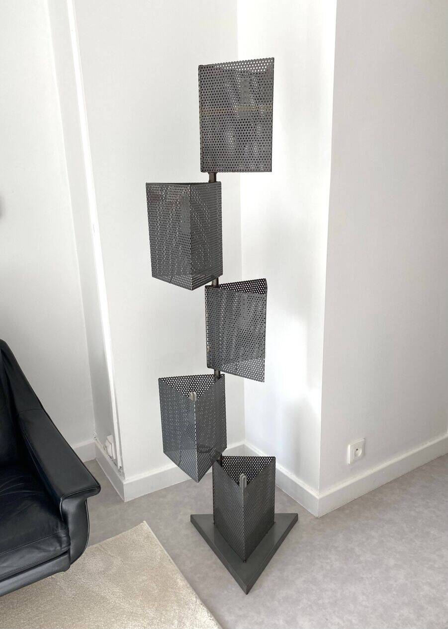 80s perforated metal floor lamp