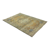 Anatolian handmade vintage rug 255 cm x 177 cm