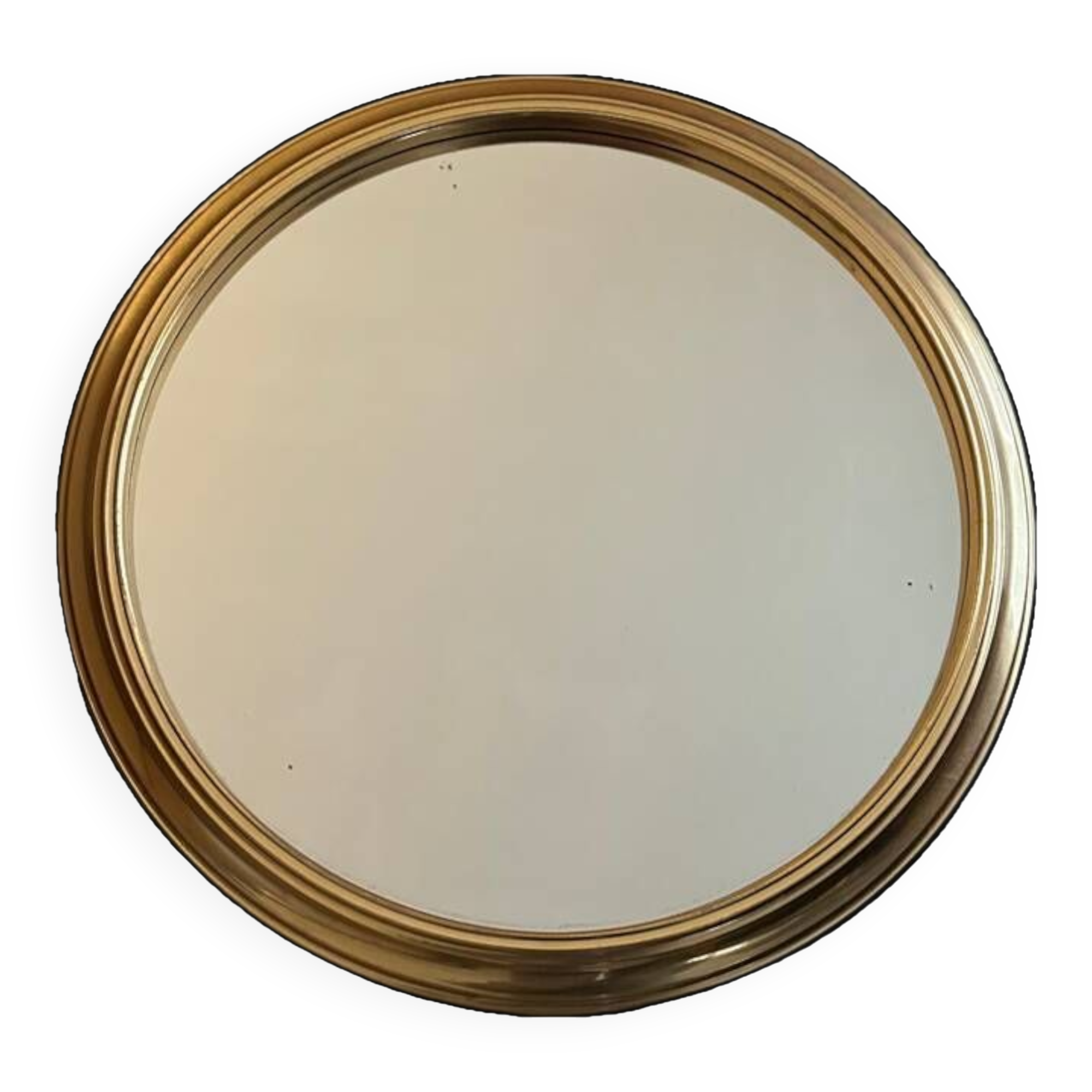 Round golden mirror
