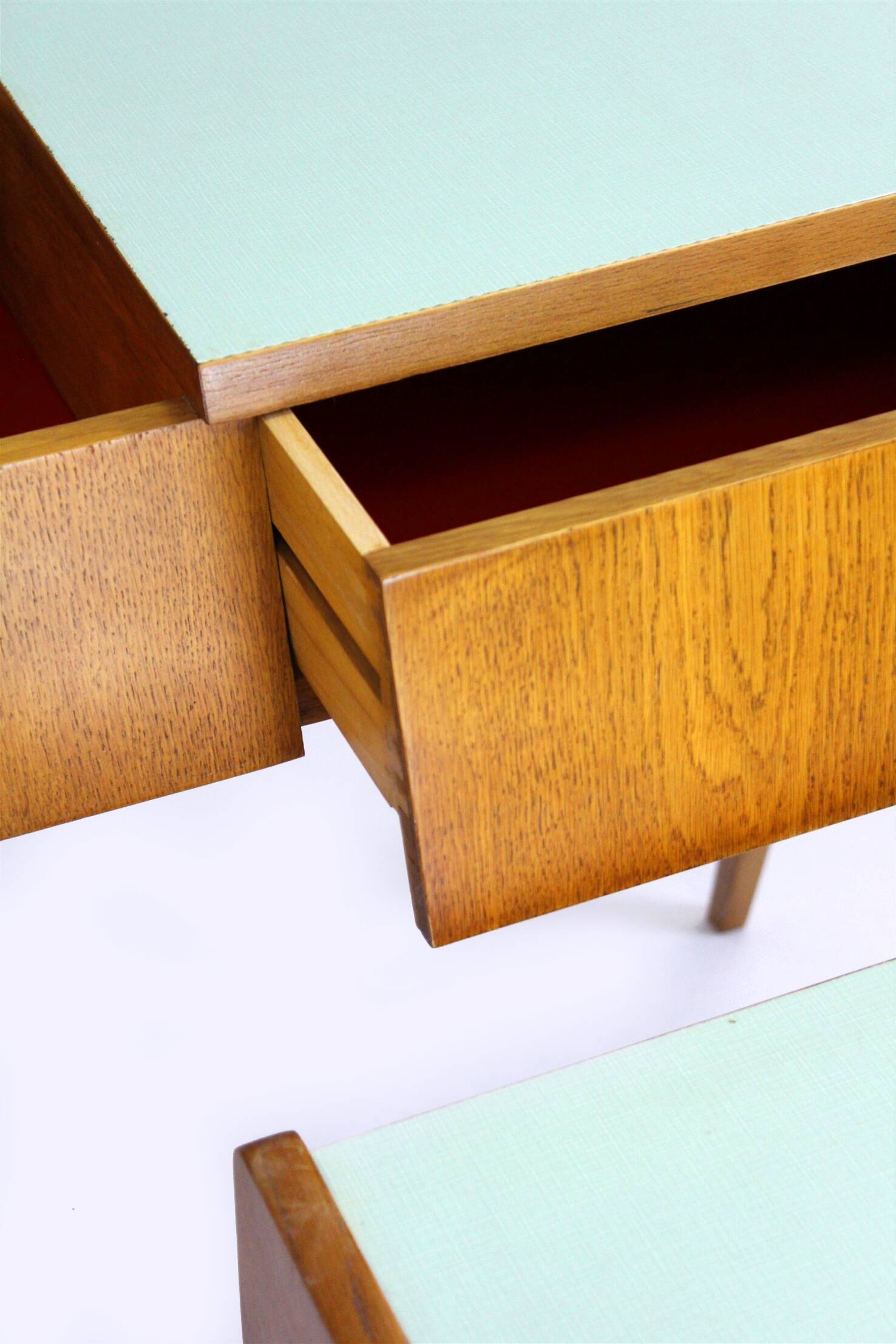 Restored Mid-Century Nightstands & Dressing Table, Czechoslovakia, 1960s