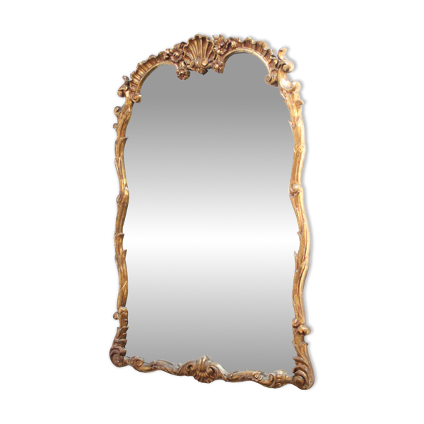 Miroir ancien doré, néo-rococo, XIXe siècle