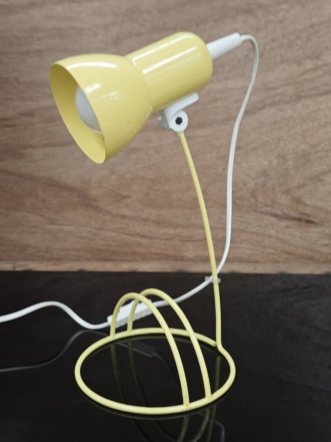 Lampe de bureau vintage jaune 1980