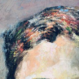 Tableau portrait de femme 1960 signé H.Golstein