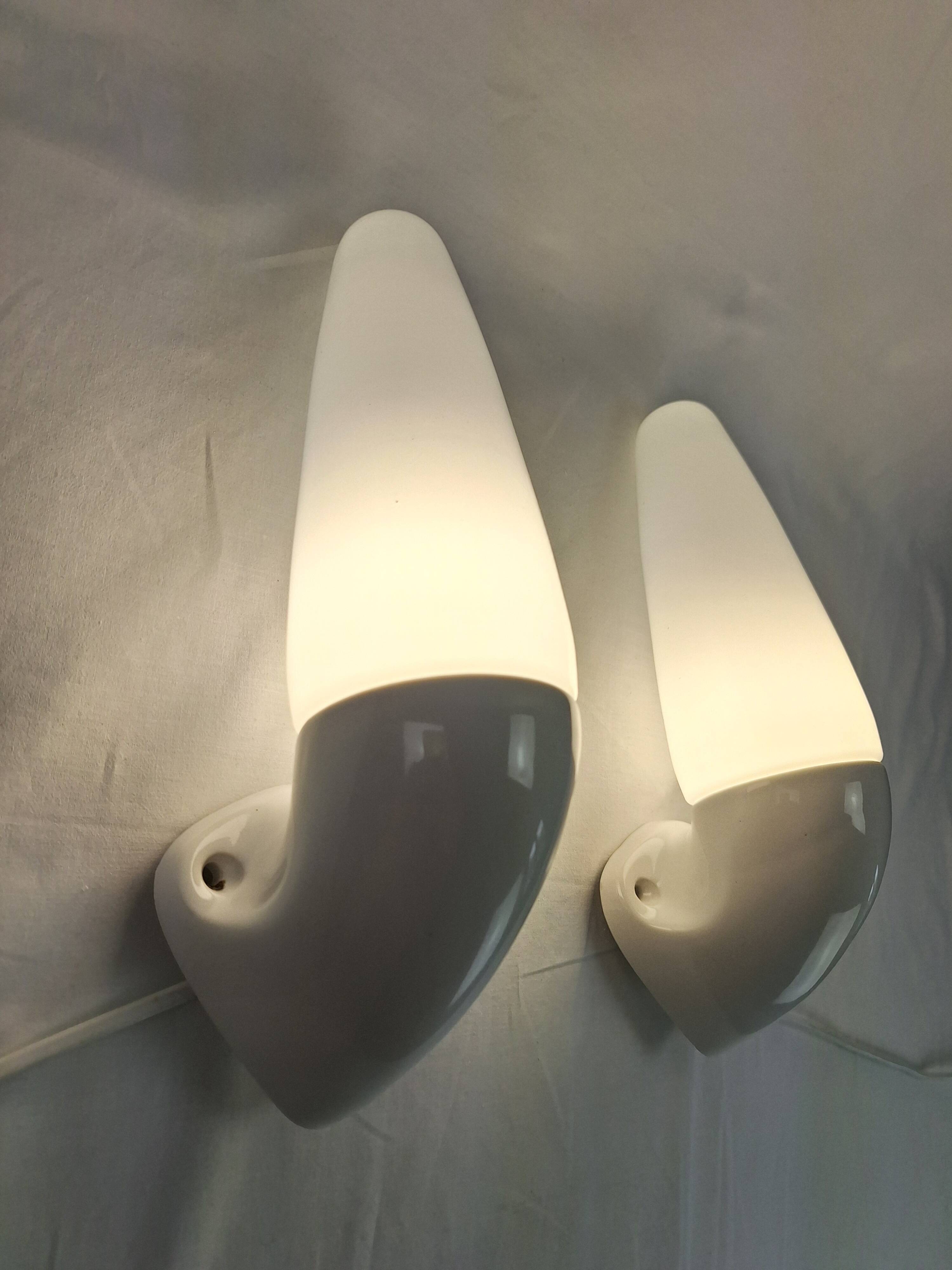 Pair of Art Deco ceramic wall lights by S.Bernadotte