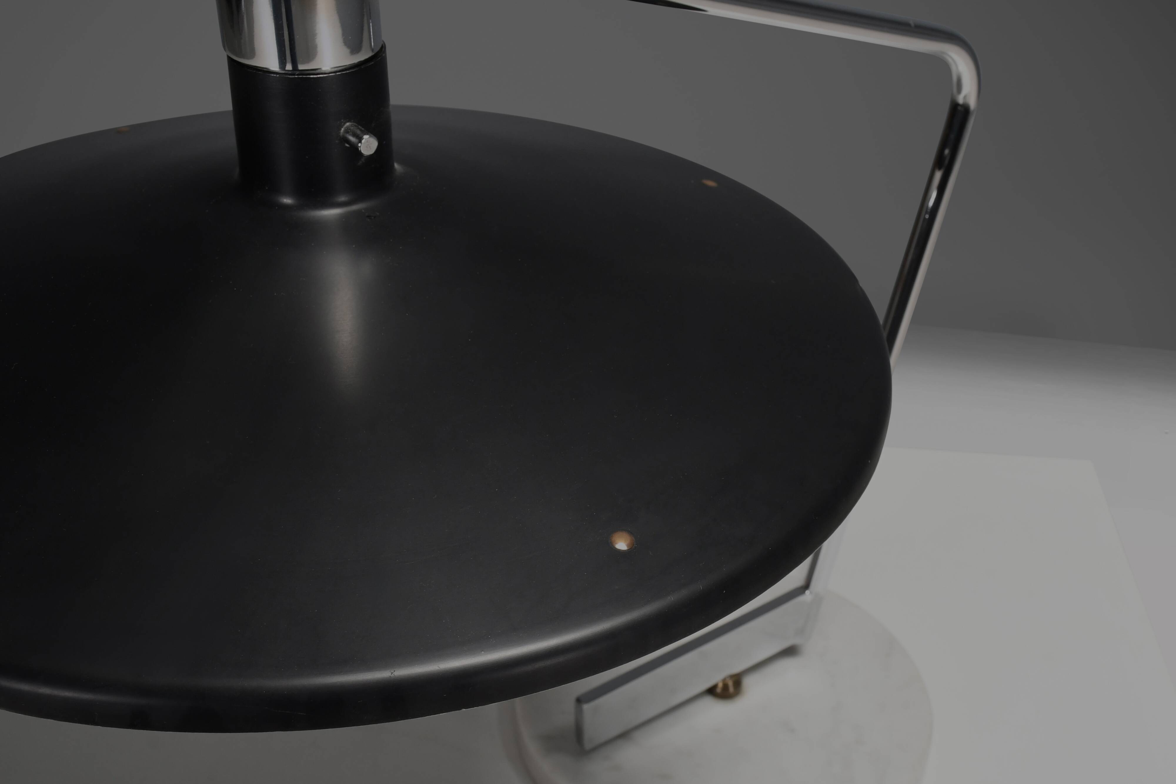 Metal, chrome and marble table lamp by Georges Frydman for EFA, France 1960s