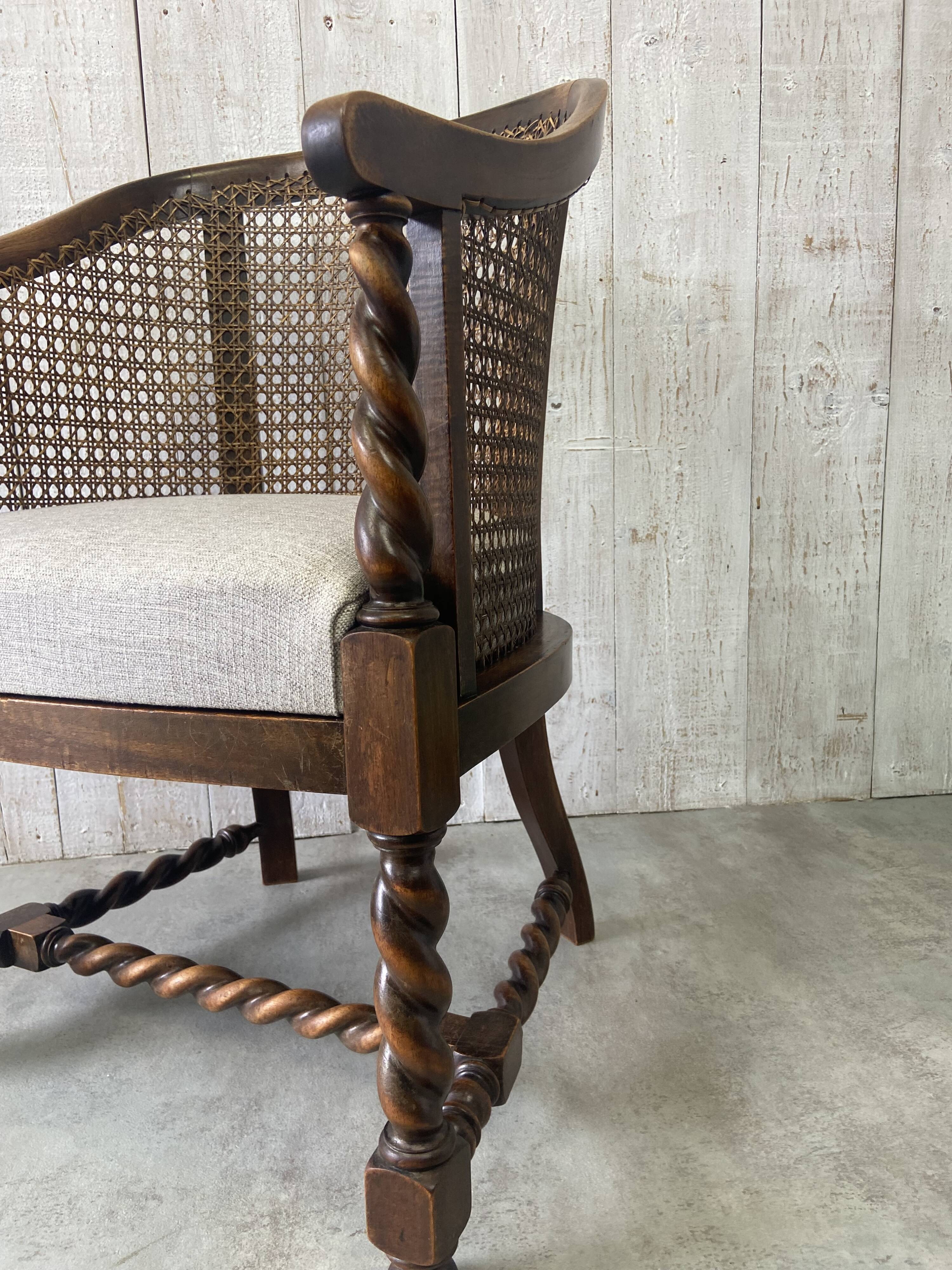 Antique chair with caning