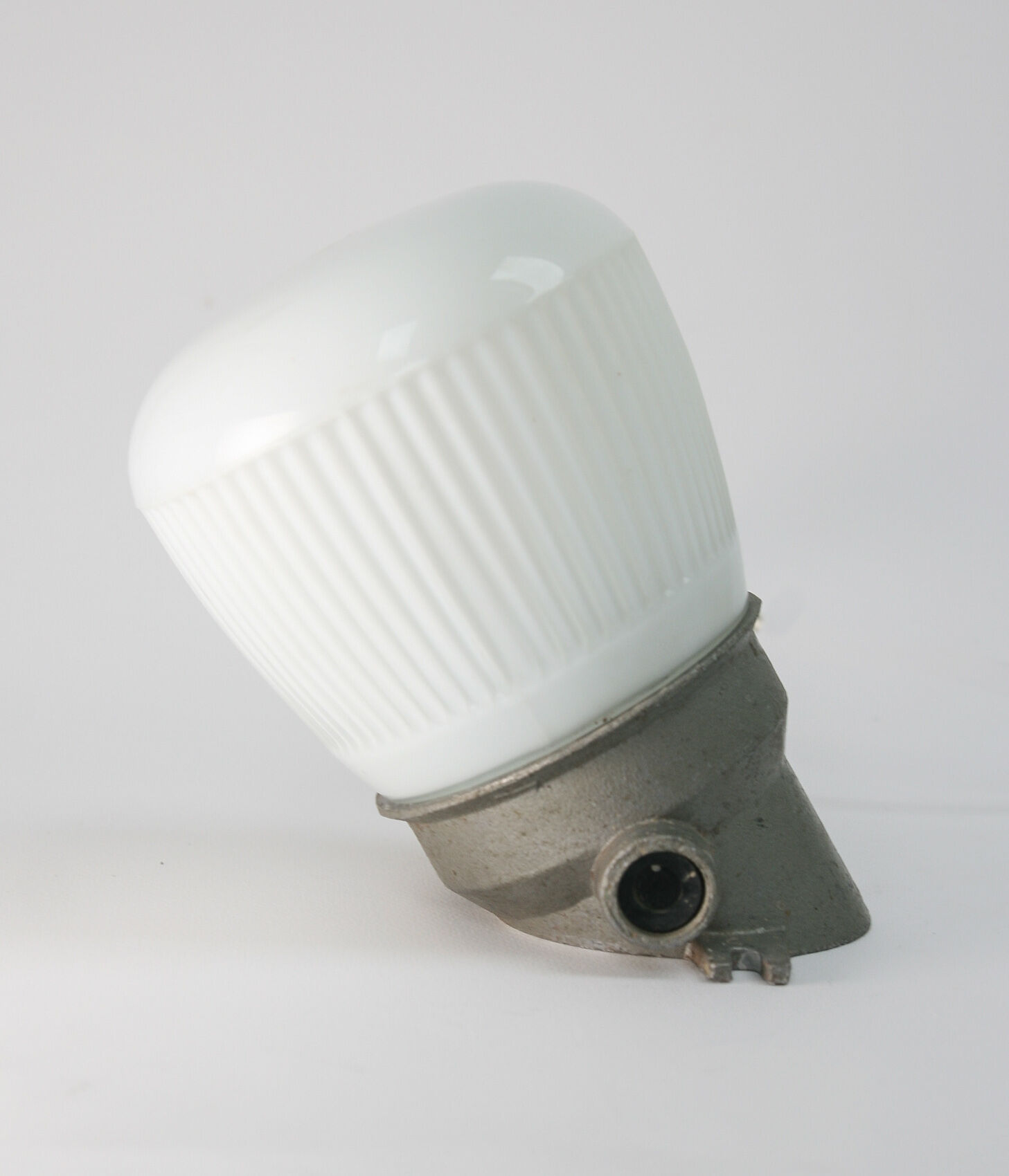 Vintage German Industrial Opaline Sconce