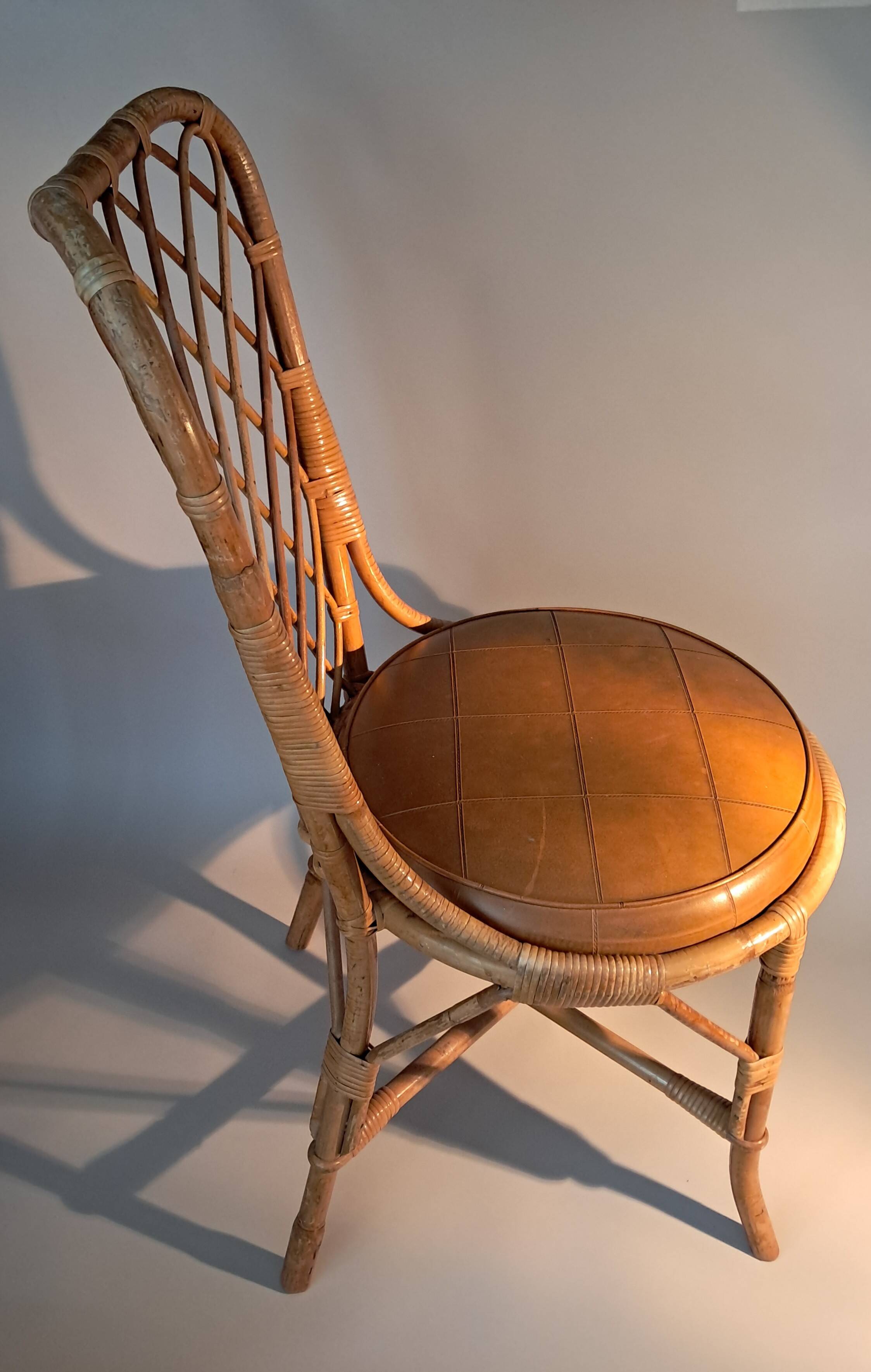 Rattan and bamboo chair 1950/1960.