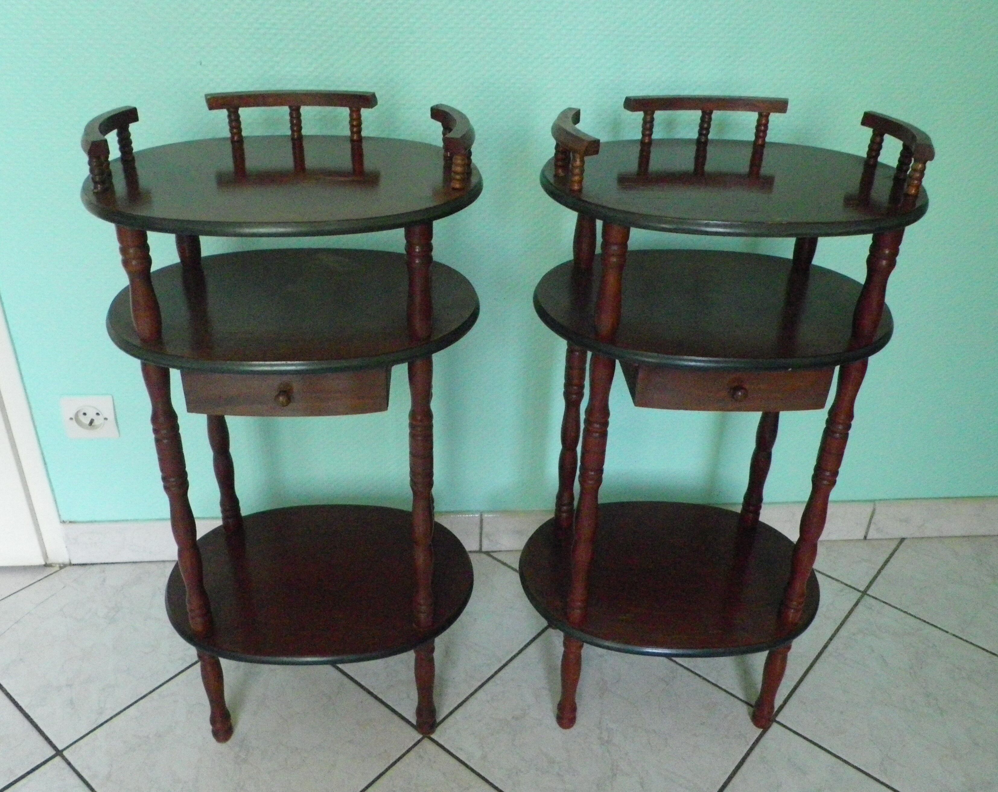 Telephone extra cabinet, wooden, 3 trays, 1 drawer