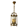 Lustre lanterne en bronze style Louis XVI