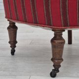 1950s, Danish lounge chair, original condition, red furniture wool.