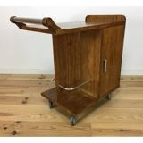 Desserte chariot bar style art déco bois roulettes