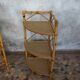 Pair of rattan shelves including a corner shelf
