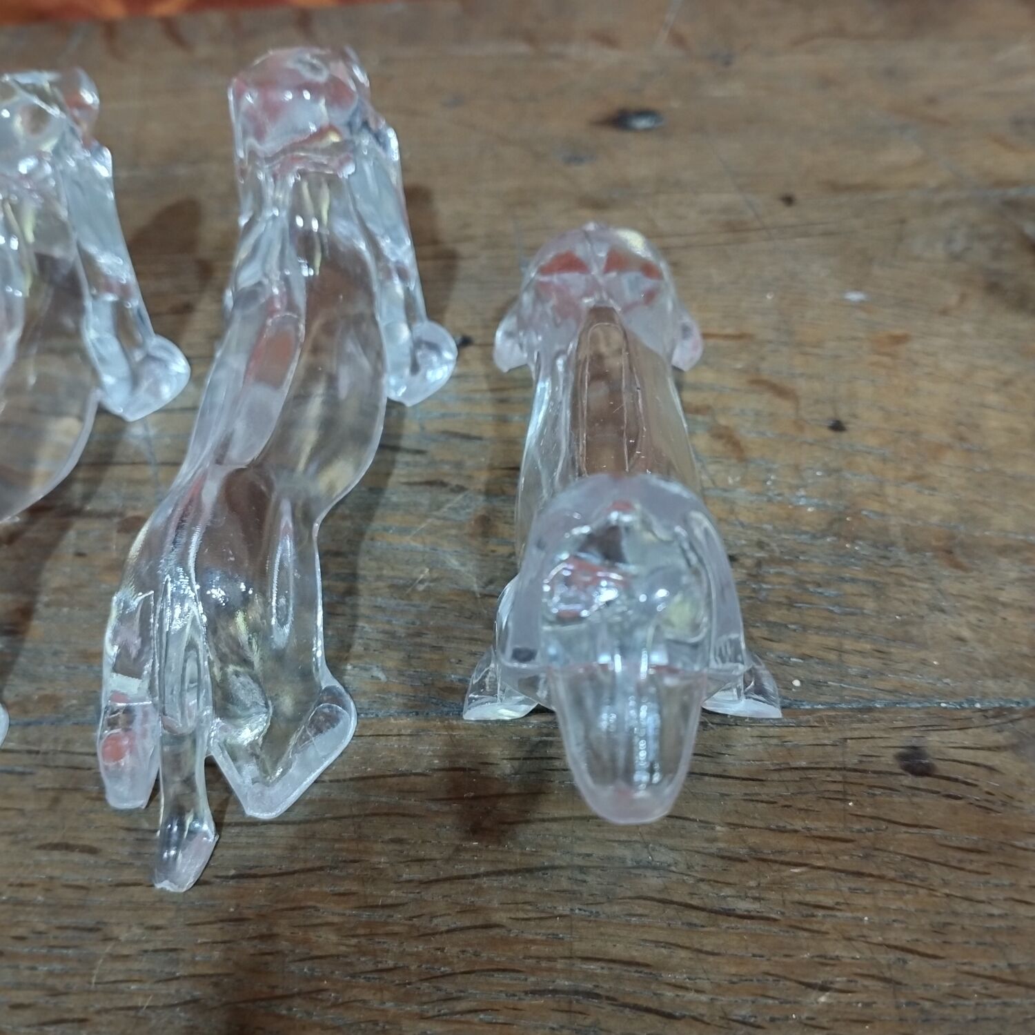 Set of 6 vintage knife holders in the shape of a dog Basset Dachshund