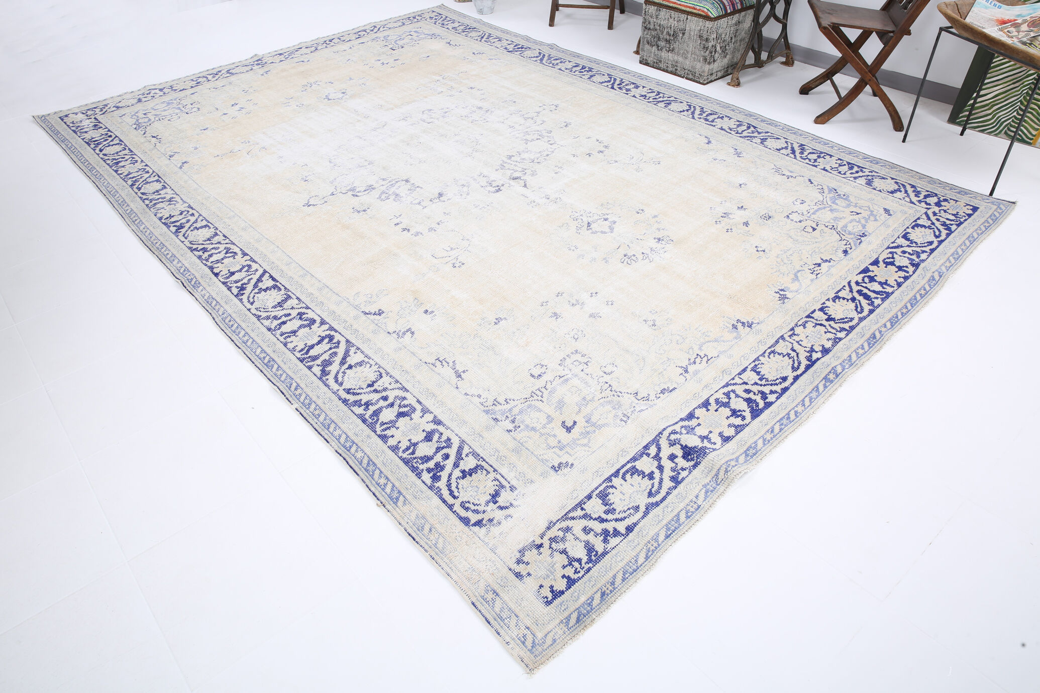 9x13 oversize blue persian rug 263x388cm