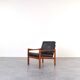 Fauteuil lounge vintage en teck par Illum Wikkelsø pour Niels Eilersen, 1960.