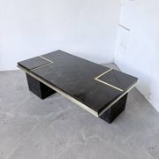 "Rizzo" lacquered and brass coffee-bar table from the 1970s.