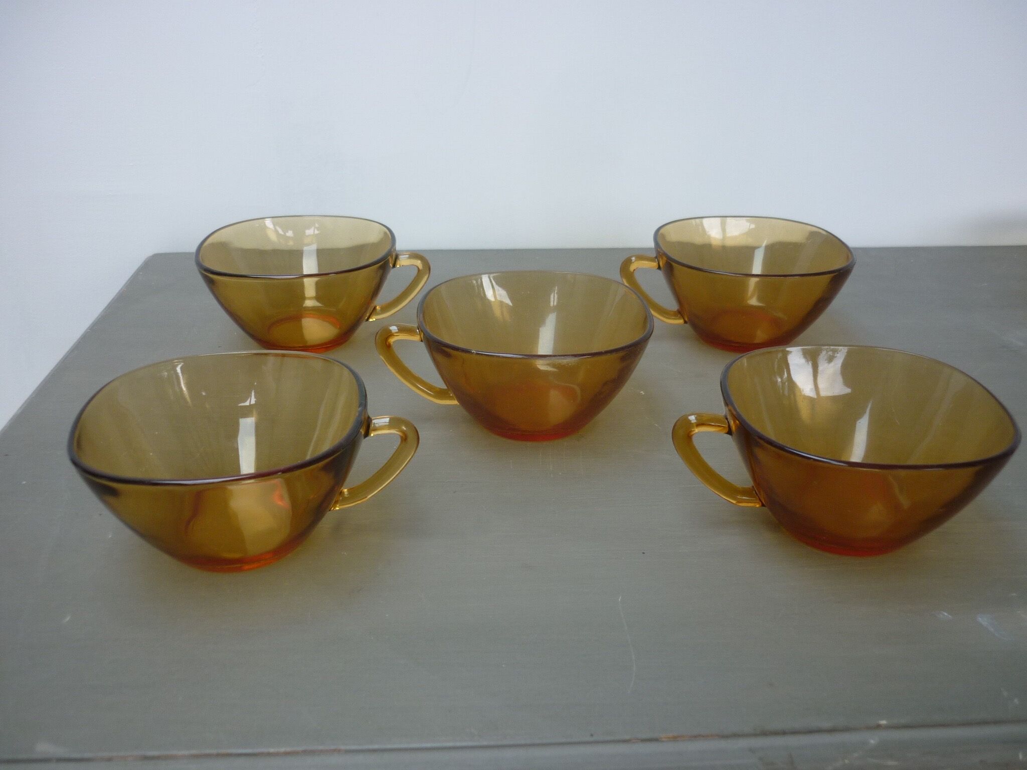 Vintage orange glass cups