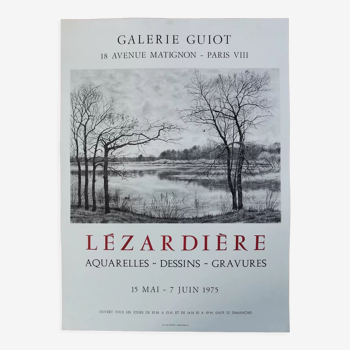 Affiche exposition 1975 Galerie Guiot, Aymar de Lezardière