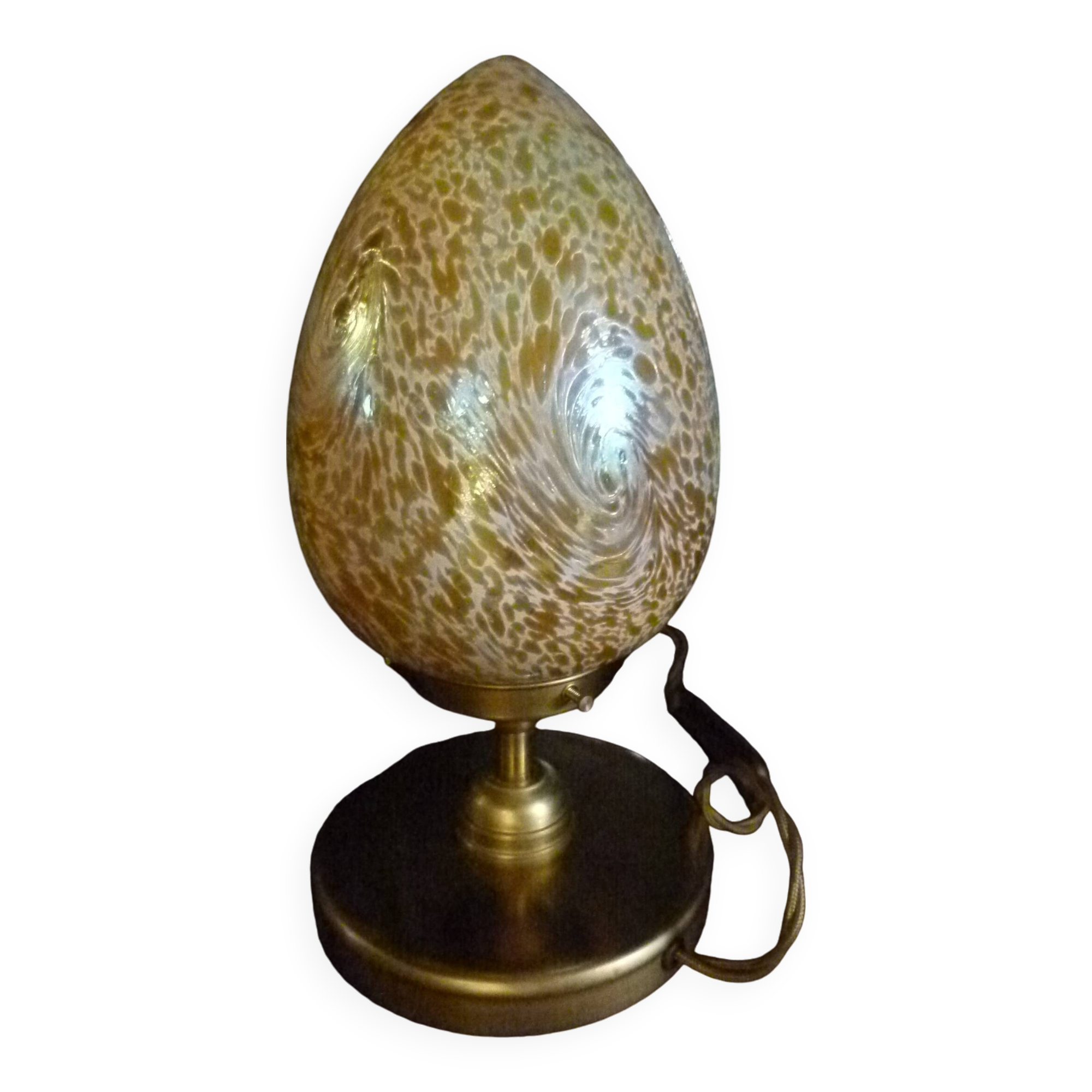 Lampe de table Candia papillon en verre Loetz