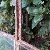 Industrial arched metal window L128xH114 19th century glass roof 2 leaves