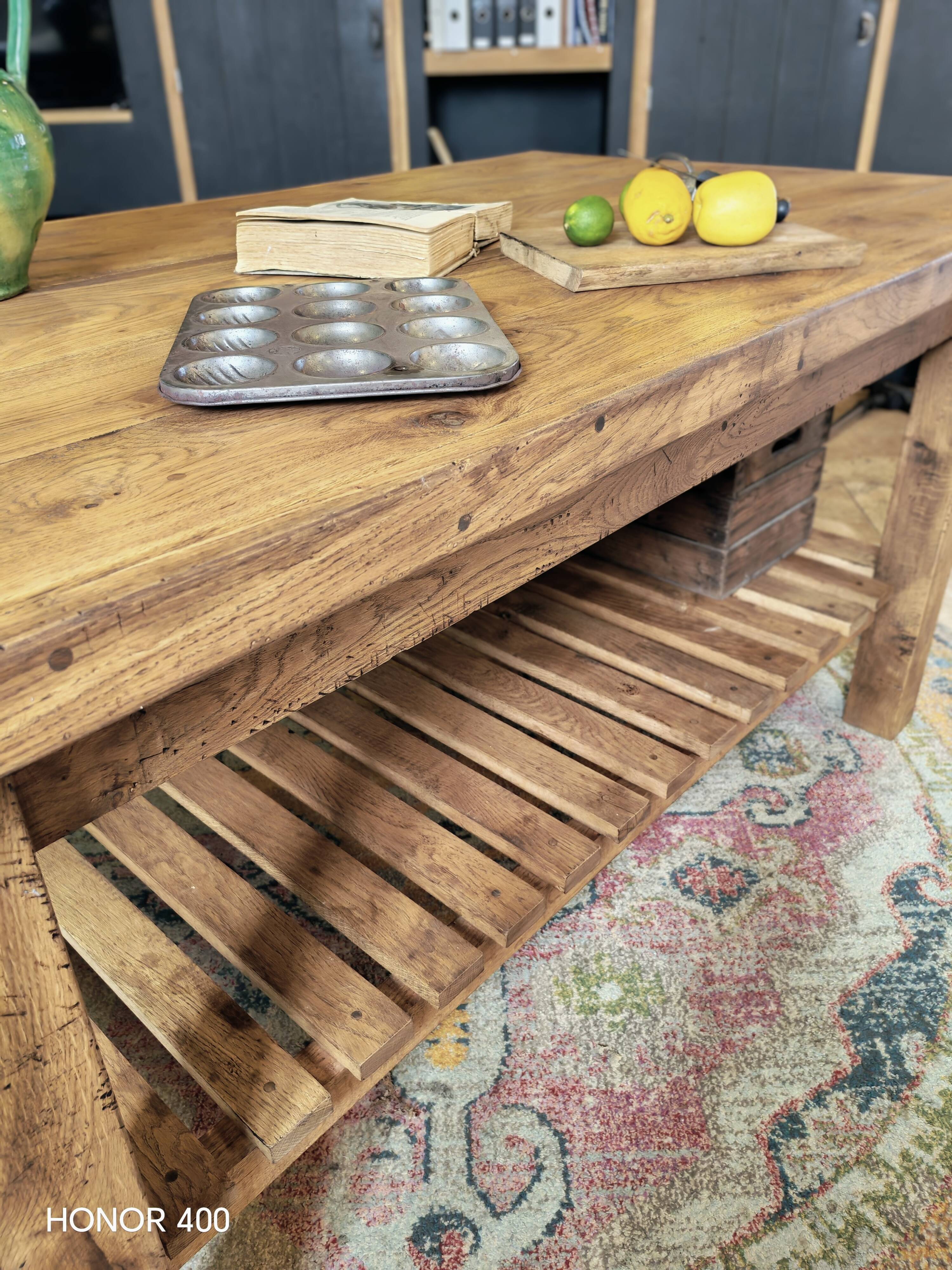 XXL solid oak kitchen island/worktop 180 x 105