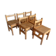 6 pine chairs, 1960