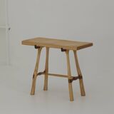 Contemporary handcrafted stool / end table in solid ash and oak wood