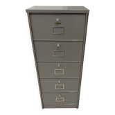 Industrial metal filing cabinet Bauche – 5 drawers – 1950s