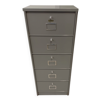 Industrial metal filing cabinet Bauche – 5 drawers – 1950s