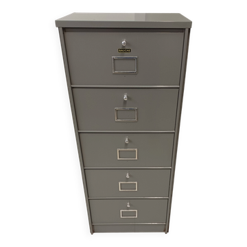 Industrial metal filing cabinet Bauche – 5 drawers – 1950s