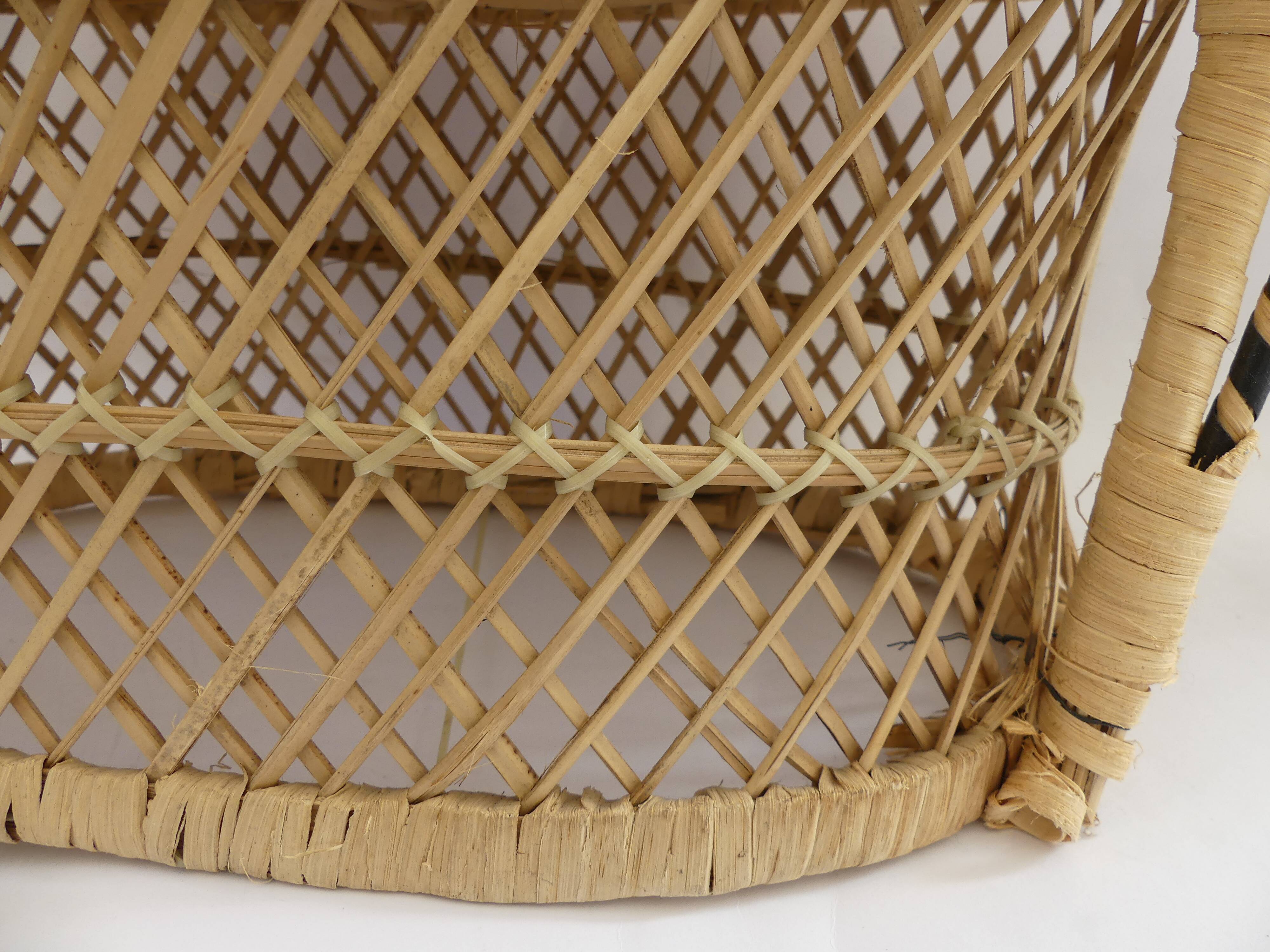 Double door wicker plant armchair