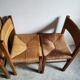 4 straw and wood chairs