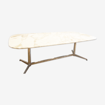 Calacatta marble table with eames foot