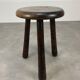 Tabouret tripode pieds massue, bois