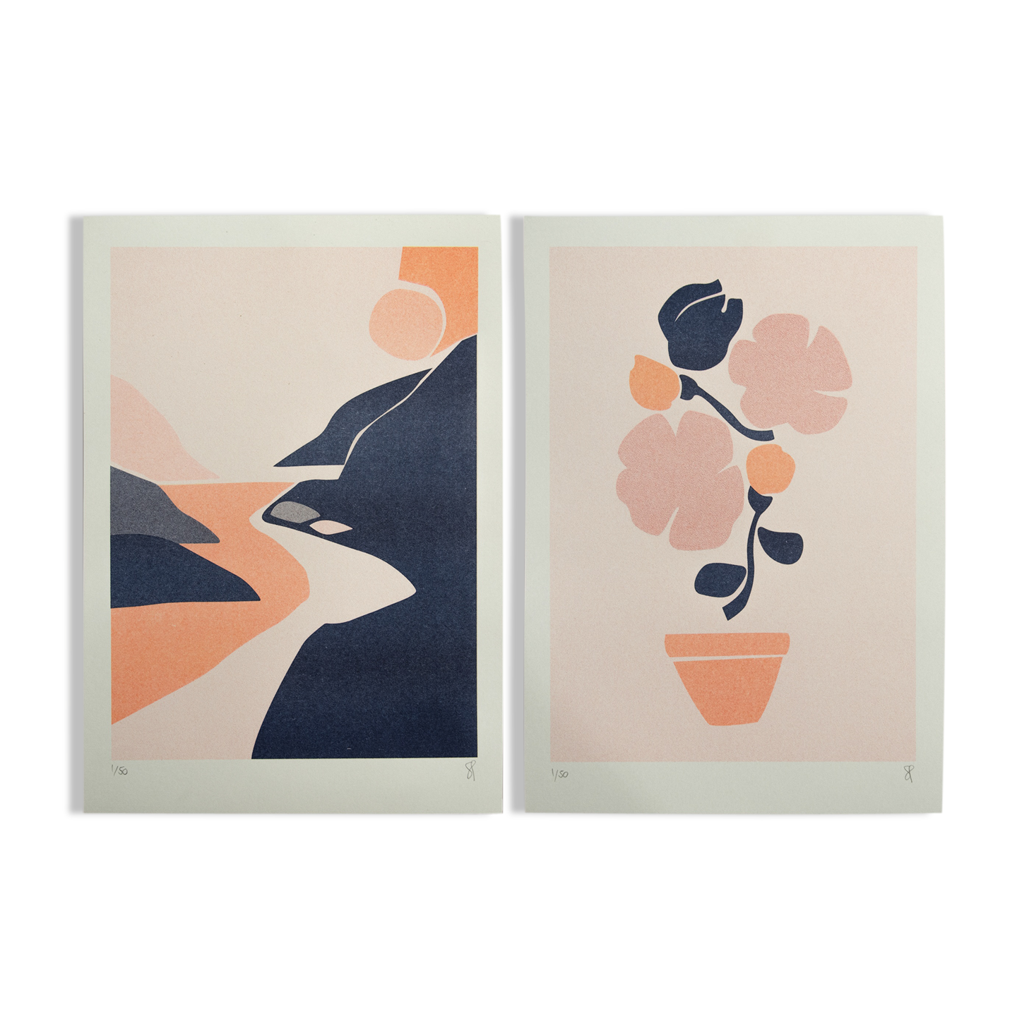 Duo sunset blush / petit pot de fleurs A4