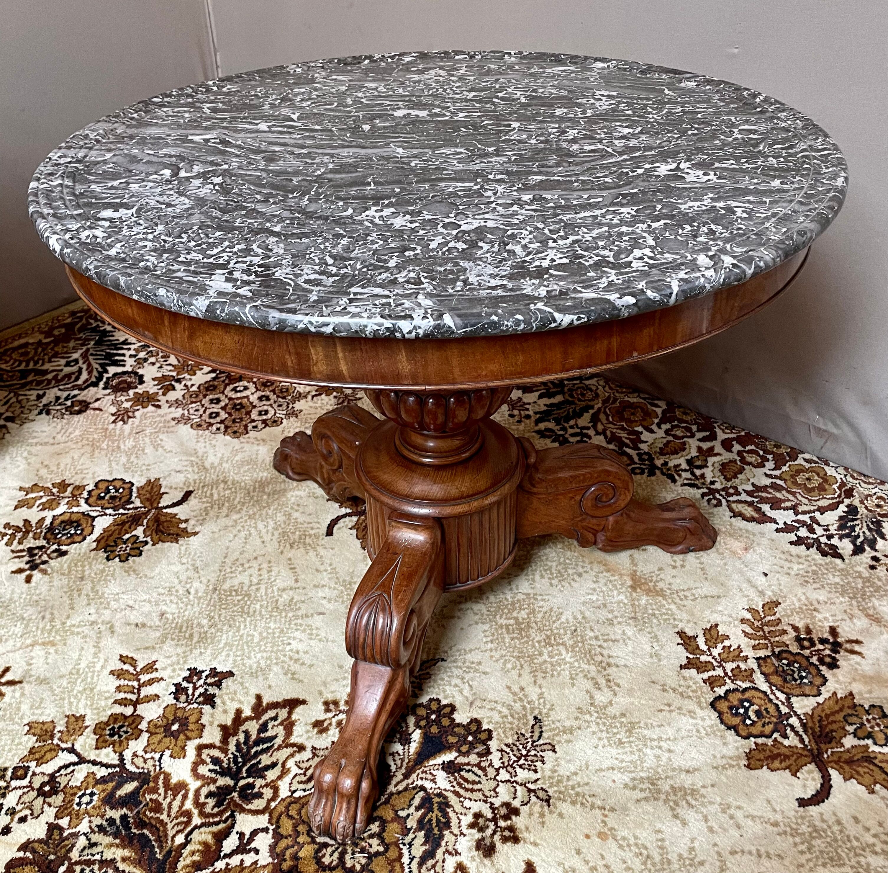 Charles x pedestal table in mahogany