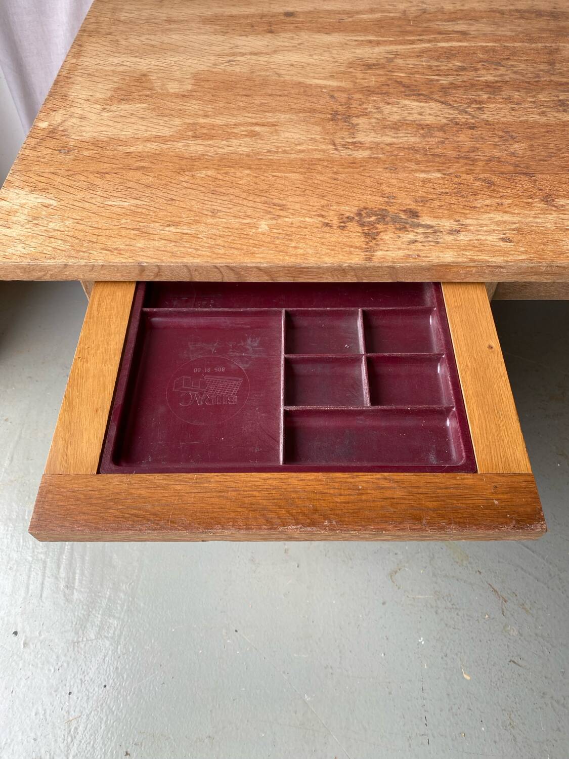 Vintage Burac desk from the 50s in renovated wood