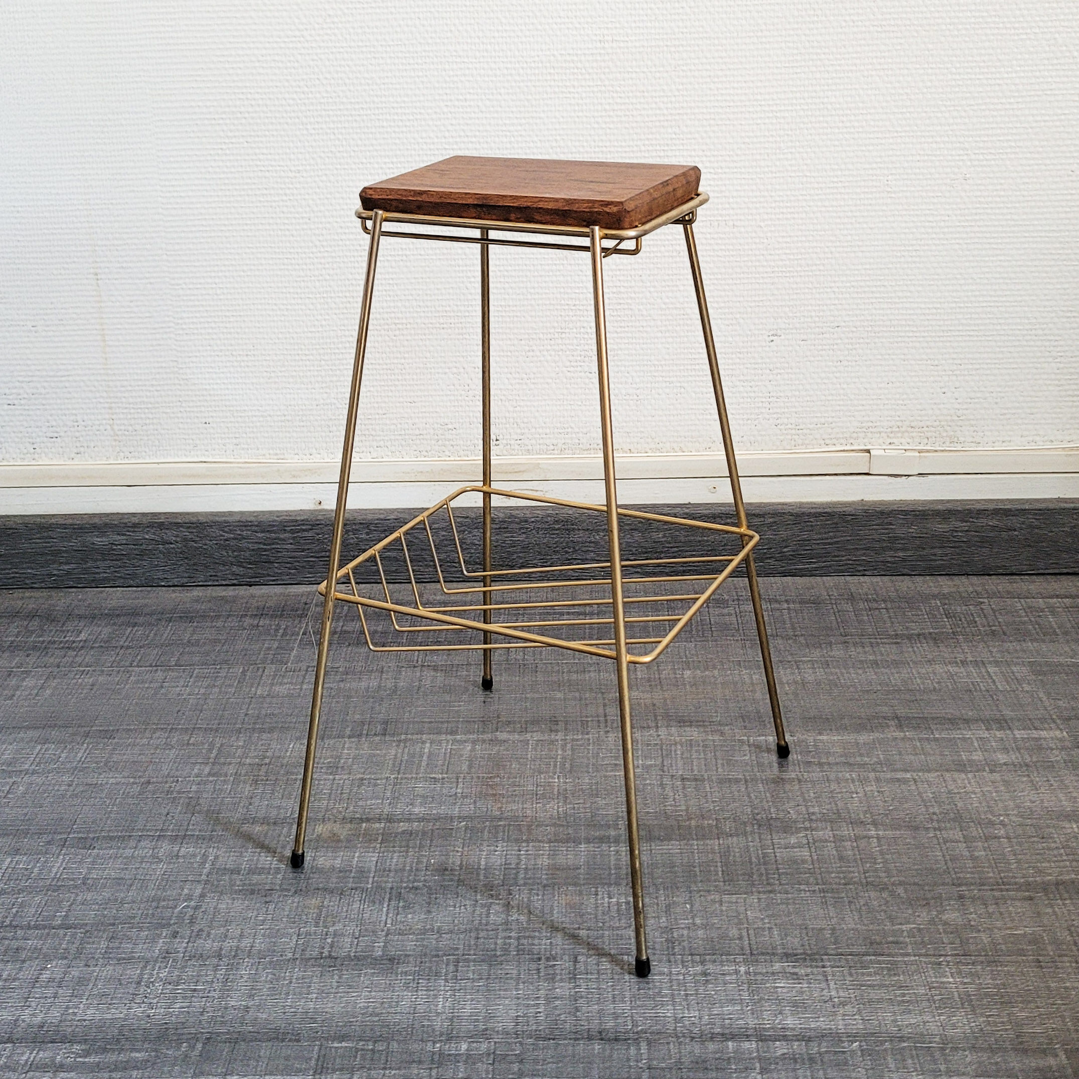 Small harness, brass plant holder and wood