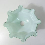 Old pendant lamp opaline glass chandelier vintage mint green lampshade