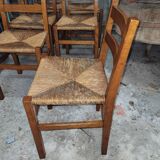 6 rustic oak chairs