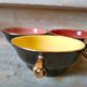 4 cups tea or coffee in the 1950s, color mugs, black and Golden NET