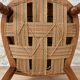 Antique Louis XVI style chair in wood and floral fabric.