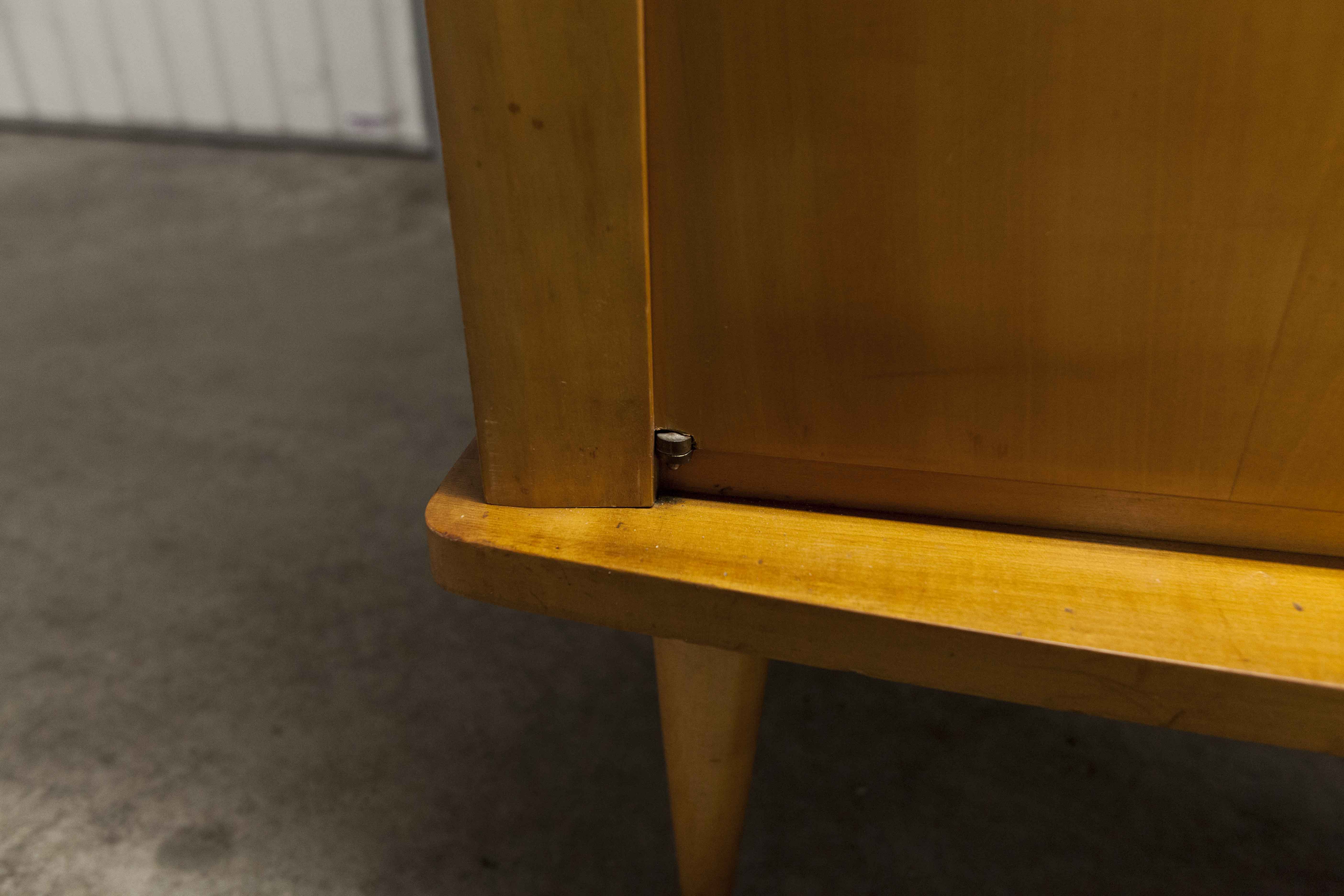 Scandinavian wardrobe 1960 honey color 4 doors L 205 cm