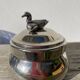 Silver-plated metal box or sugar bowl with ducks