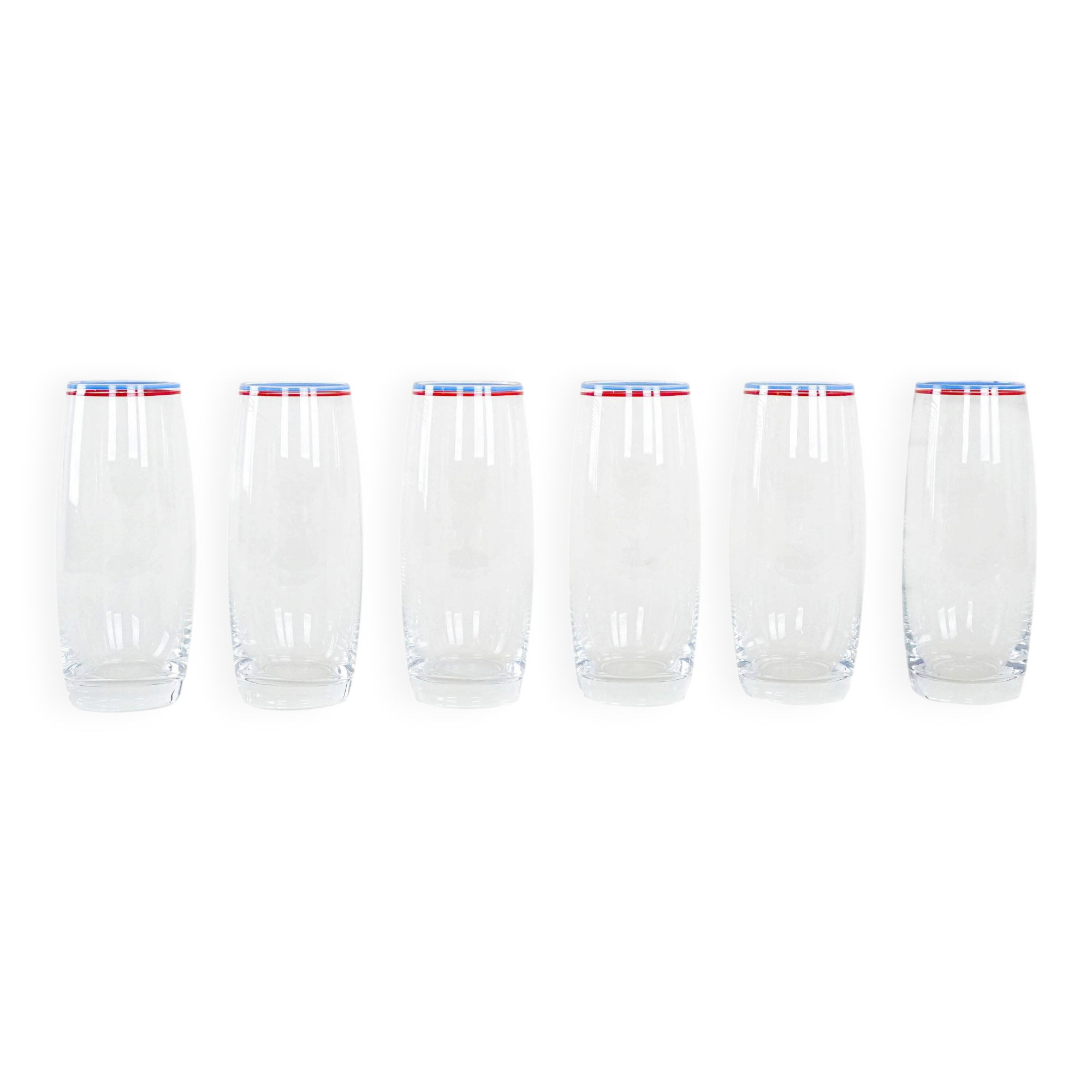 Set of six glasses, Italian design, 1970s, made in Italy